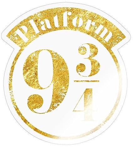 Spreadshirt Harry Potter Platform 9 3/4 Gold Sticker, max. 10 x 10 cm, 10 x 10 cm, Transparent glänzend