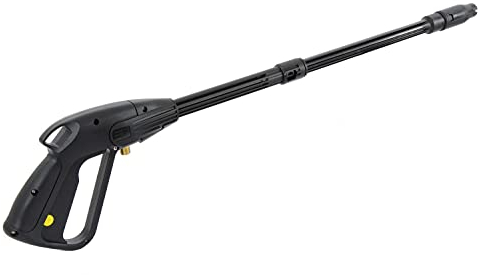TECHKAR Pistola limpiadora de Alta presión - Boquilla Ajustable + Manguera de Nylon - Compatible con Karcher K2-K7 - Rosca M22x1,5 mm - 160 Bar - Accesorio Karcher - Boquilla Vario - Sin Manguera
