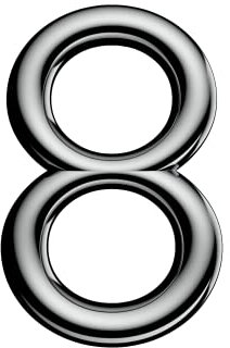 Ultion Sweet Chrome Door Numbers '8' - 3inch height - Self Adhering, No Drilling or Screwing Required …