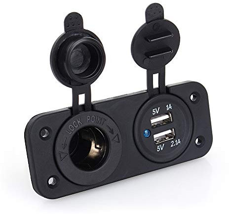 Adaptador de Cargador de Coche de 2 Enchufes, Toma de Mechero de Coche de 12 Voltios, Cargador USB, Adaptador de Corriente, Salida para Coche, Camión, Teléfono, Tableta