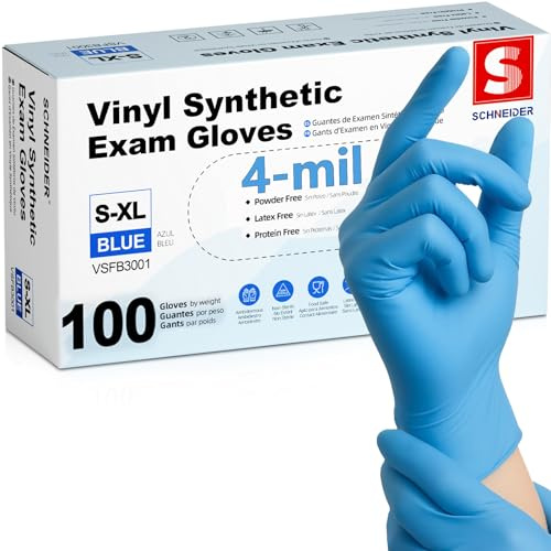 Schneider Medical Nitrile/Vinyl Blend Exam Disposable Gloves Latex Free