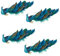 QYLJZB 12In Peacock Christmas Ornaments, Clip Faux Peacock Decorations with Real Feather Tail for Wedding Xmas Tree Spring Garland Garden Decor Yard Art, 4 Pack, Blue
