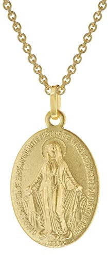trendor Milagrosa Gold 333/8K Madonna mit vergoldeter Silberkette 51930 | zauberhafter Halsschmuck für Damen, Abbild der Mutter Jesu, Echtgold Anhänger,
