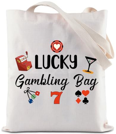 ZJXHPO Casino-Liebhaber, Geschenk, Glücksbringer-Tasche, Hängetasche, Bargeldtasche für Gambler Pokerspieler, Lucky Tote Bag, 23.5*17 cm