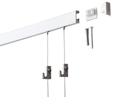 18 Meter (12 x 1,5m) SOFT-RAIL® Bilderschienen Set COMFORT (S), Weiß, versch. Längen und Farben