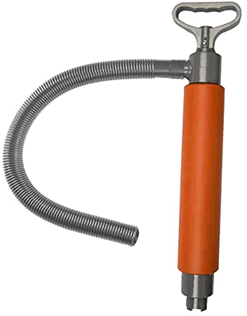 LOVIVER Handlenzpumpe Handbilgenpumpe Lenzpumpe Wasserpumpe mit Schlauch 46 73cm, Orange