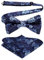 HISDERN Nœuds Papillon Bleu & Blanc Homme et Mouchoir avec Crochet déjà lié et Réglable Nœud Papillon Motif à Fleurs Carré de Poche Ensemble