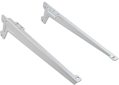 PRIOstahl Regalträger für Wandschienen Regalhalterungen Regalwinkel Regalsystem Regalhalterung - 1 Trägerpaar (2 Stück) 280 mm Farbe: Grau für Schienen Regalboden Regal Wand Massiv aus Stahl