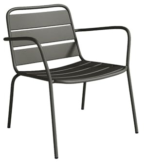 Vente-unique Gartensessel stapelbar - Metall - Dunkelgrau - MIRMANDE