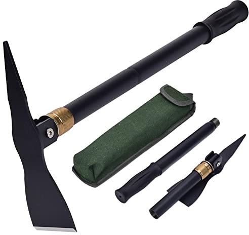Foldable Pickaxe, Garden Hoe, Mini Folding Shovel, Pickaxe, Camping Shovel with Carry Bag, Tool Hoe for Ideal Ground Treatment