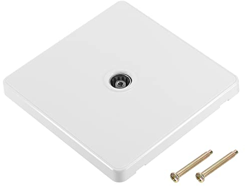 sourcing map TV Aerial Socket Wall Panel Outlet Single Gang White PC 88mm x 86mm for Coaxial Cable Lead
