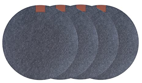 Platzset 4-teilig Filz rund Platzmatte Platzdeckchen Tischset Dunkelgrau neuetischkultur