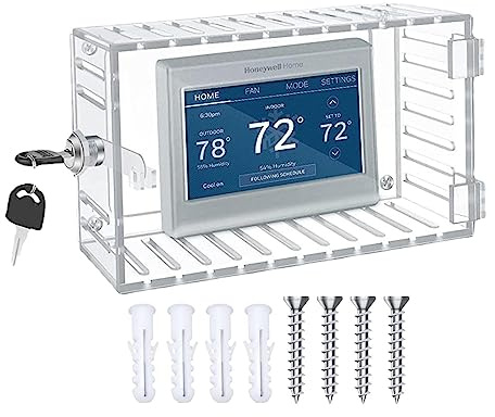 Teksome Thermostat-Schlosskasten mit Schlüssel | Thermostat mit Schloss | Thermostatschutz für Thermostatwand | Thermostat, für Thermostate 19,8 cm x 11,9 cm oder kleiner
