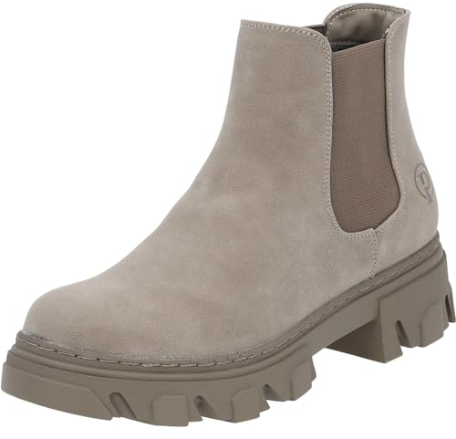 Palado Chelsea Boots Damen Paros - modische Stiefeletten - leicht gefütterte Boots - elegante Stiefel Beige UK7 - EU40