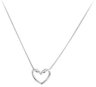 Hmzidz Heart Charm Kette Damen,Halskette Damen Herz Anhänger Silber,Kette 925 Sterling Silber Damen Herz,Kette mit Herzanhänger,Schmuck Geschenke für Frauen Freundin