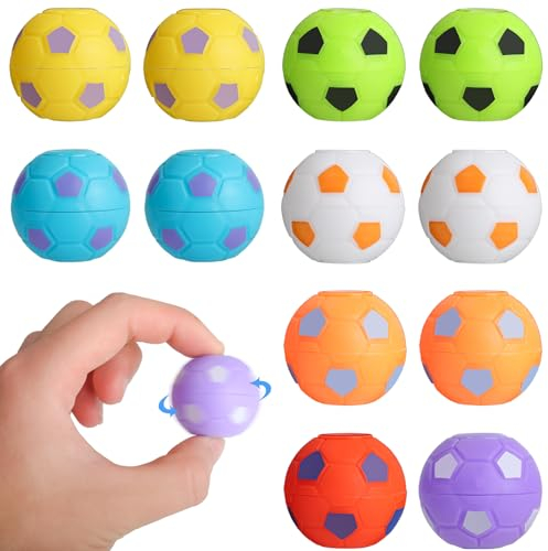 12Pcs Hand Fidget Spinner Fußball Bälle, Fußball Fidget Spinner- Stress Relief Mini Fußball Spielzeug (3.5 cm)