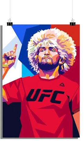 25 Artstreet Khabib Nurmagomedov Poster | Kunstdruck | 180 g mattes Papier | Wanddeko für Wohnzimmer und Jugendzimmer | 60 x 90 cm