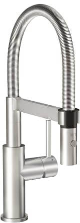 Villeroy & Boch Steel Expert Compact Window Küchenarmatur, Hochdruck, Wasserhahn Küche mit Vorfenstermontage, Spültischarmatur wassersparend, Auslauf Höhe 147mm, Edelstahl massiv