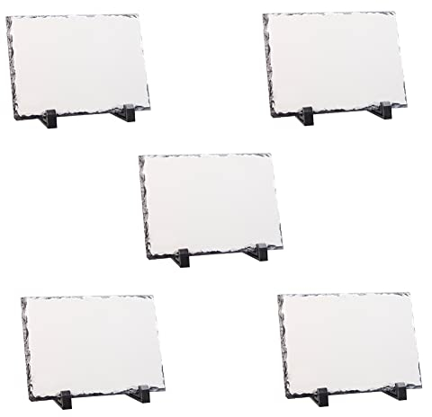 Suanzua Paquete de 5 marcos de fotos de sublimación térmica para placas fotográficas de piedra térmica con soporte para pantalla de escritorio