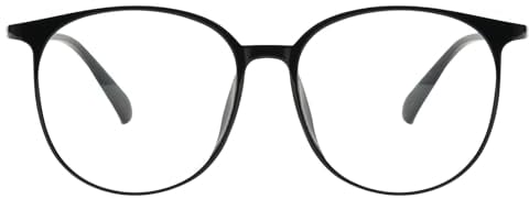 KAEOISFU Retro-Stil Übergroße Runde Lesebrille Herren Damen, Vintage Blaulichtfilter Computerlesegerät, Großem Rahmen Oval Blendfreie UV Presbyopie Brille