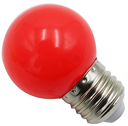 Torribala E27 fuehrte Birnen - E27 1w Pe mattierte gefuehrte bunt/Rot/Gruen/Blau/Gelb Lampe 220v - 1 Stueck (rot)