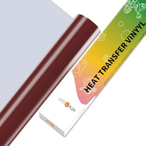 HTVRONT 12 x 5ft Brown HTV Vinyl Roll Shirt Iron On All Cutting Machines Easy Cut and Weed Heat Vinyl Design