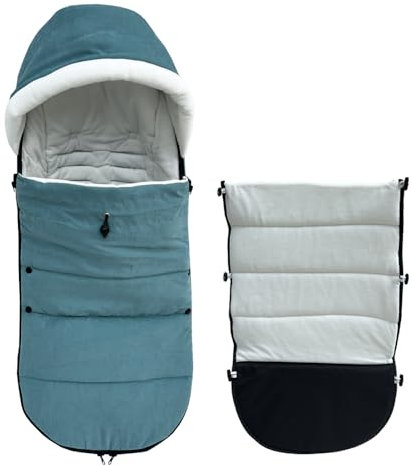 Colu Kid Universeller Fußsack für Kinderwagen, warm, kompatibel mit Babyzen YOYO – mit dicker Polsterung – weiches Futter und spritzwassergeschützte Oberfläche – maschinenwaschbar (Aqua)