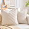 LRartdeco Kissenbezug 40x40 Kord Dekorative Sofakissen Boho Deko Moderne Kissenhüllen Dekokissen Weicher Zierkissenbezug für Wohnzimmer Sofa Schlafzimmer 2er Set Beige