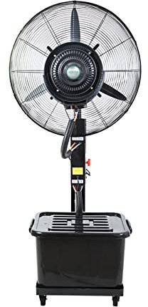 HighVelocity Outdoor Indoor Mist Fan Industrial Black Pedestal Fan with Water Cooling Humidifying and Cooling Spray Commercial Grade Free Tax