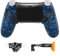 eXtremeRate Dawn Remap Kit pour ps4 Slim Pro Manette,Coque Manette Arrière Redessinée pour ps4 Slim Pro JDM040/050/055 avec 4 Palettes Boutons Arrière&6 Profils Remappage-Texturé Bleu(Port Type-C)