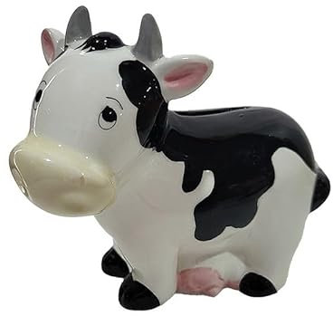 wunderschöne Spardose,Sparschwein,Sparbüchse Kuh Größe ca. 13cm hoch mit Gummipfopfen