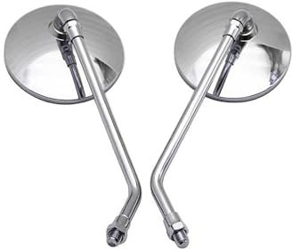 Auto 8/10 Mm Motorrad Rückspiegel ABS Cafe Racer Schwarzer Spiegel Für Vespa LX Für Primavera PX 125 GTS GT Zubehör(Chrom)
