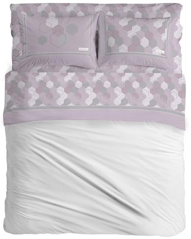 PENSIERI DELICATI Completo Letto Matrimoniale, Flanella 100% Cotone Caldo e Morbido, 2 Piazze 180x200cm, Include Lenzuolo Sotto, Sopra e 2 Federe, Made in Italy, Bologna Rosa