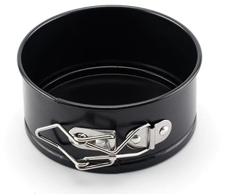 KEILEOHO 8 Stück Klein Springform 11 cm, Rund Backform Mini Springform, Kleine Kuchenform Tortenform Schwarz für Kuchen, Torten, Brot, 5 cm Hoch