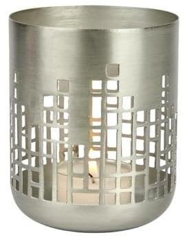 Lambert Varosi Windlicht Eisen, matt Nickel H 10 cm D 8 cm 41232