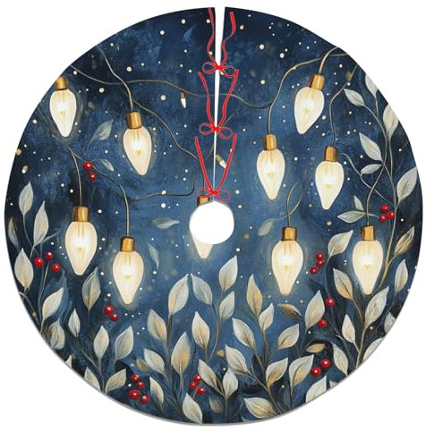 Festliche Lichterkette Weihnachtsbaum Rock Blau Elegant Deko für Winter Urlaub Partys Xmas Feier Indoor Outdoor Dekoration 91,4 cm