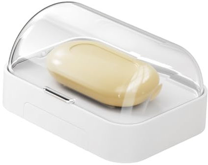 Seifendose, Staubdichte Seifenschale mit Ablaufbox, Leicht zu Reinigende Seifenbox, Großen Seifenschale mit Deckel, Stanzfreie Seifendose zur Wandmontage für das Badezimmer