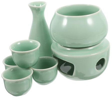 Amosfun Keramik Topf Wärmer Für Schnaps Wein Mit Tassen Aus Porzellan Für Sake Und Andere Getränke
