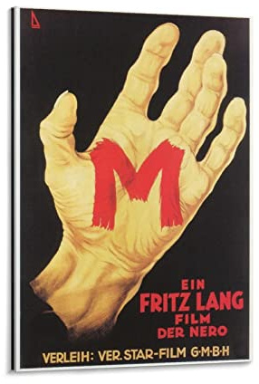 BBSYDH Leinwand Bilder 60 * 80cm Senza Cornice Film M-Eine Stadt sucht einen Mörder (1931) Peter Rowe Poster decorativi del soggiorno