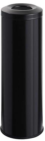SPRINTIS Gastro Mülleimer 30L, 71 cm Höhe, schwarz, selbstlöschender Papierkorb feuerfest und robust, runder Stahl-Abfalleimer für Innenräume