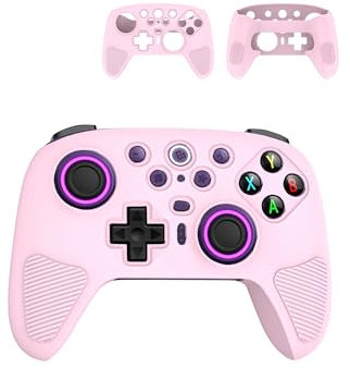 protective case for 8Bitdo Ultimate 2 Wireless Controller with precise holes eco-friendly materials, scratch-resistant, shock-resistant, washable & comfortable touch,pink