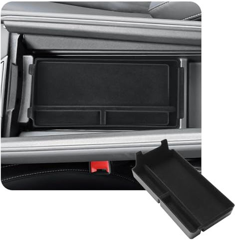 CDEFG Kompatibel mit Cupra Tavascan 2025 2026 Mittelkonsole Armlehne Handschuhfach Aufbewahrungsbox Auto Center Console Organizer Tray Tavascan VZ Zubehör (Flockung)