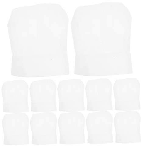 VALICLUD 20 Piezas Gorro Desechable para Chef Paquete de Cómodo y para Restaurantes y Panaderías Gorro de Cocina Profesional de Usar y Desechar