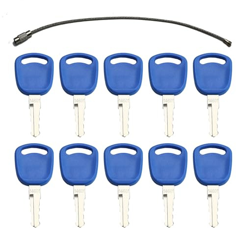 Qunyince Lot de 10 clés de contact 14601 compatibles avec le tracteur Case New Holland, 82003267 82030143