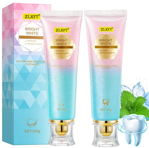 Nicotinamid Zahnpasta,Niacinamid Whitening Zahnpasta,2pcs Niacinamide Intensive Whitening Toothpaste,Radiant Whitenings Zahnpasta,Niacinamid Zahnpasta Reinigt Gründlich