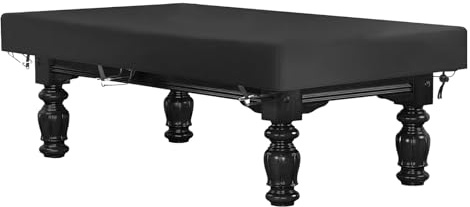 Calolin Pool Table Cover, 7 Feet Waterproof Outdoor Table Cover, Heavy Duty Indoor & Outdoor Billiard Table Cover, Indoor Dustproof Sun Rain Protection for Patio, Snooker, Black