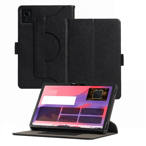 INSOLKIDON Compatible para Lenovo Chromebook Duet 11 (11M889)/ Duet EDU G2 / Duet GEN9 2024 Tablet Funda Protectora de Cuero Bumper Protección Carcasa con Soporte Función Funda Plegable (Negro)
