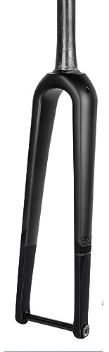 KJHFD 700C Carbon Fiber Road Bike Rigid Forks 100x12mm Thru Axle Disc Brake 700cx45mm Front Fork Threadless Tapered Tube Ultralight