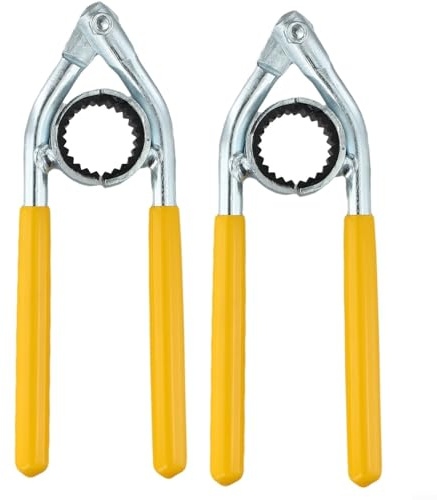 2PCS Faucet Removal Wrenches Made of Carbon Steel Alloy with Anti-Slip Sleeve and Reinforced Screw Mechanism for Secure Grip on Various Faucet Types (2pcs yellow)