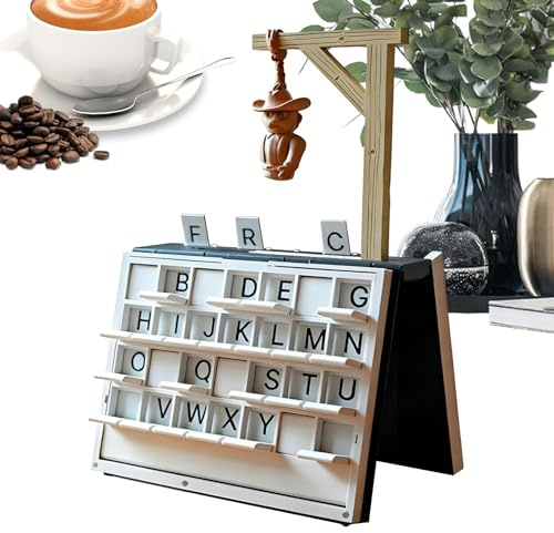 Galgenmännchen Spiel, 19x19x12cm, Mit Dem Hängenden Mann, 3D Gedrucktes Buchstaben Rateaktivität Mit Buch Design, Für Erwachsene Zuhause Reise